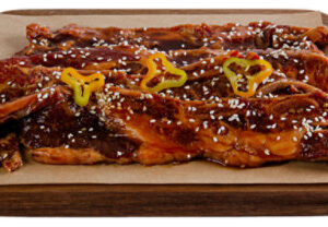 Haggen USDA Choice Beef Kalbi Marinated Flanken Cut Chuck Short Ribs From Ranches in the PNW- 1 lb.