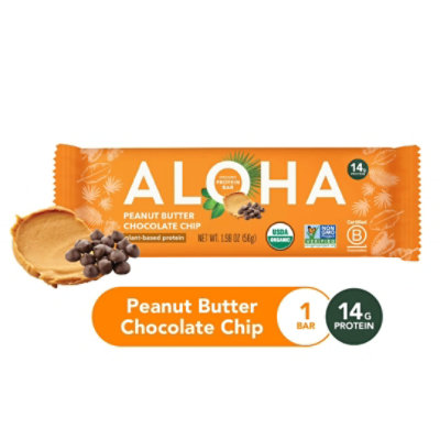 ALOHA Plant Based Peanut Butter Chocolate Chip Protein Bar - 1.89 Oz