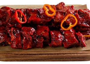 USDA Choice Beef Bourbon Pepper Marinated Steak Skewer From Ranches in the PNW - .33 lb. ea.