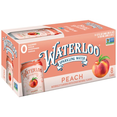 Waterloo Peach Sparkling Water - 8-12 Fl. Oz.