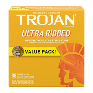Trojan Ultra Ribbed Condoms For Ultra Stimulation Pack - 36 Count