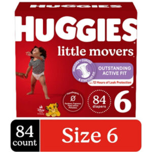 Huggies Little Movers Baby Diapers Size 6 (35 lbs) - 84 Count