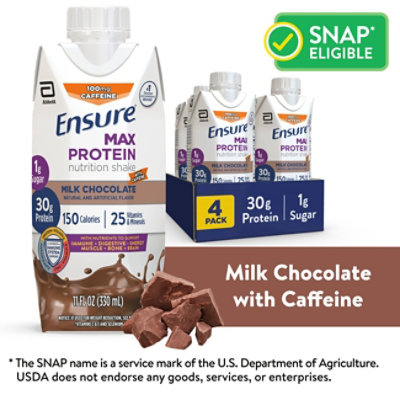 Ensure Max Protein Chocolate W Caffeine - 4-11 FZ