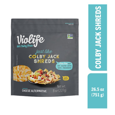 Violife Just Like Colby Jack Shreds Shredded Cheese Dairy-Free Vegan - 8 Oz
