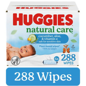 Huggies Natural Care Scented Cucumber Baby Wipes Flip-Top Packs 288 Wipes Total - 6 Count