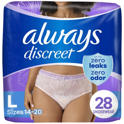 Always Discreet Incontinence Underwear for Women Maximum Absorbency Large - 28 Count