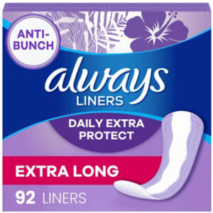 Always Anti Bunch Xtra Protection Daily Liners Exra Long Absorbency Unscented - 92 Count