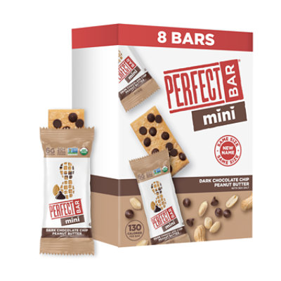 Perfect Bar Organic Mini Dark Chocolate Chip Peanut Butter Protein Bar 8 Count - 0.88 Oz Each