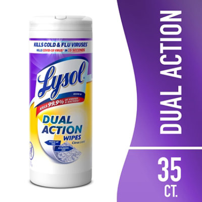Lysol Dual Action Wipes - 35 Count.