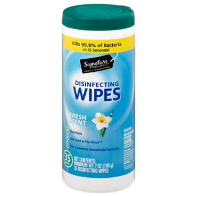 Signature SELECT Fresh Scent Disinfectant Wipe - 35 Count