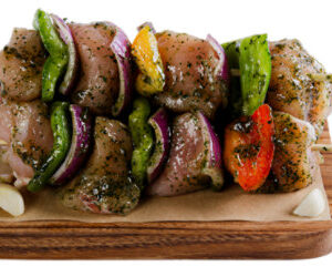 Haggen Chicken Wild Garlic Marinated Kabob No Antibiotics Ever Vegetarian Fed Cage Free - .5 lb. ea.