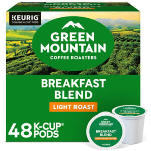 Green Mountain Coffee Roasters Breakfast Blend Light Roast Coffee K Cup Pods - 48 Count