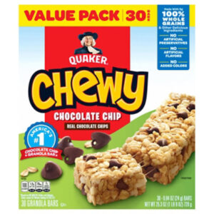 Quaker Chewy Granola Bars Chocolate Chip 30 Count - 25.3 Oz