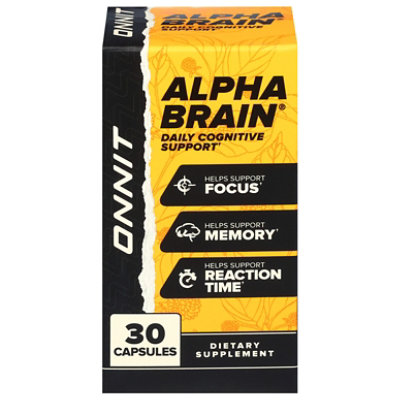 Onnit Labs Alpha Brain Memory And Focus Dietary Supplement Capsules - 30 Count