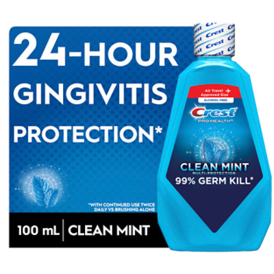 Crest Pro Health Clean Mint Mouthwash - 3.3 Fl. Oz.