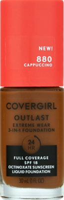 Covergirl Outlast Extreme Wear 3-In-1 Foundation 880 Cappuccino - 1 Fl. Oz.