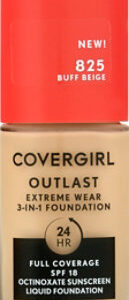 Covergirl Outlast Extreme Wear 3-In-1 Foundation 825 Buff Beige - 1 Fl. Oz.