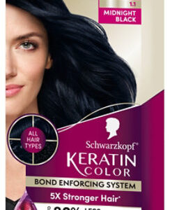 Schwarzkopf Keratin Color 1.1 Midnight Black Permanent Hair Color Cream - Each