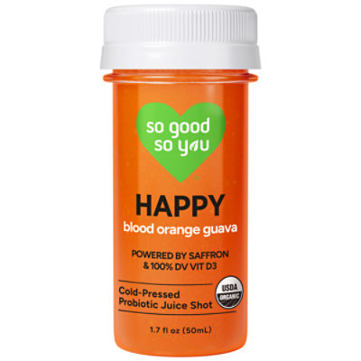 So Good So You Organic Happy Blood Orange Guava Probiotic Juice Shot - 1.7 Fl. Oz.