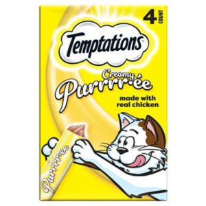 Temptations Creamy Puree with Chicken Lickable Squeezable Adult Cat Treats 4 Count - 12 g