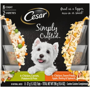 Cesar Simply Crafted Chicken & Potatoes/Chicken Sweet Potato Adult Wet Dog Food Topper - 8-1.3 Oz