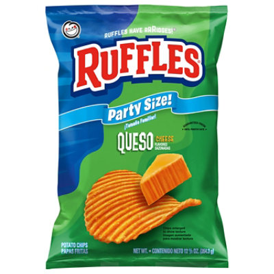 Ruffles Potato Chips Queso 12 1/2 Oz, Party Size - 12.5 OZ