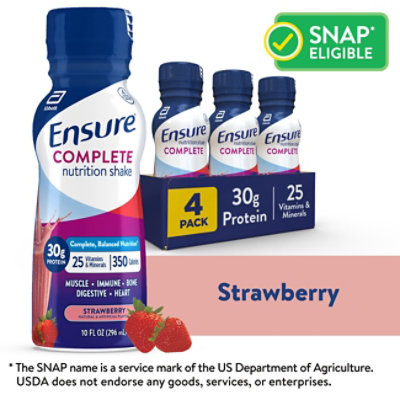 Ensure Complete Strawberry Nutrition Shake - 4-10 Fl. Oz.
