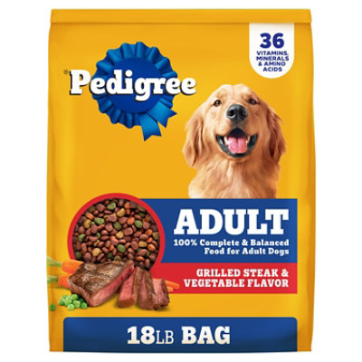 Pedigree Complete Nutrition Grilled Steak & Vegetable Flavor Adult Dry Dog Food - 18 Lbs