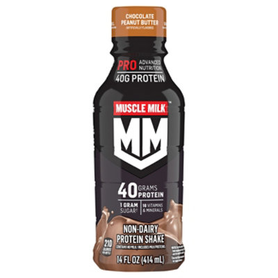 Muscle Milk Pro Non Dairy Protein Shake Chocolate Peanut Butter Artificially Flavored - 14 FZ