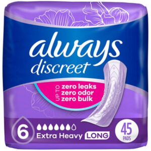Always Discreet Ex Hvy Long Pads - 45 CT
