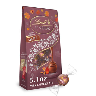 Lindt LINDOR Maple Milk Chocolate Candy Truffles Bag - 5.1 Oz