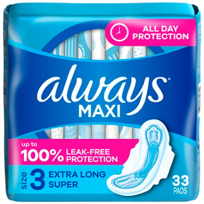 Always Maxi Ex Lng Spr Sz 3 Pads W/wings - 33 CT