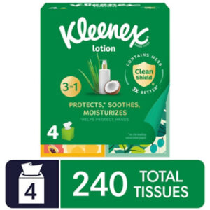 Kleenex Soothing Lotion Facial Tissues 60 Tissues Per Box - 4 Count