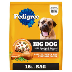 Pedigree For Big Dogs Roasted Chicken Rice & Vegetable Adult Large Breed Dry Dog Food - 16 Lbs
