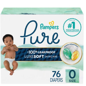 Pampers Pure Protection Newborn Diapers Super Pack - 76 Count