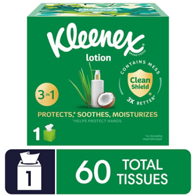 Kleenex Soothing Lotion Facial Tissues 60 Tissues Per Box - 1 Count