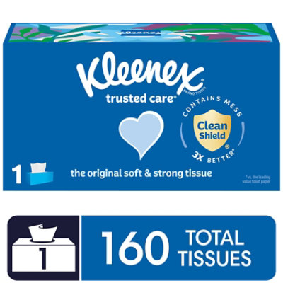 Kleenex Trusted Care Facial Tissues 160 Tissues Per Box - 1 Count