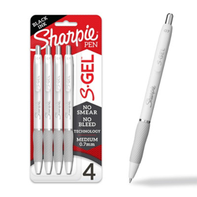 Sharpie White S-gel Fashion Pen Black - 4 Count