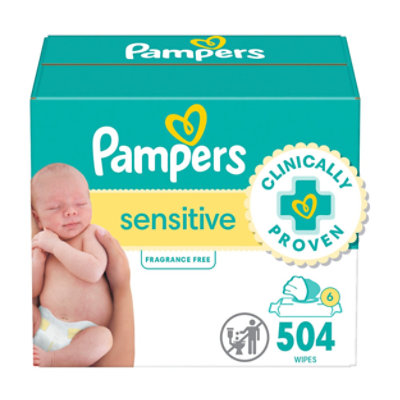 Pampers Baby Wipes Sensitive Perfume Free 7x Pop Top - 504 CT