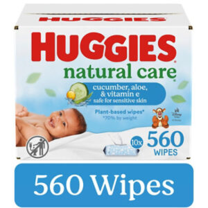Huggies Natural Care Scented Cucumber Baby Wipes Flip-Top Packs 560 Wipes Total - 10 Count