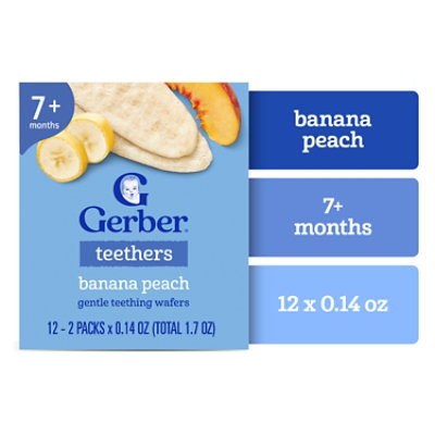 Gerber Banana Peach Snack Box for Baby Teethers - 12-1.7 Oz