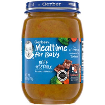 Gerber 3rd Foods Mealtime Beef Vegetable Baby Food Jar - 6 Oz