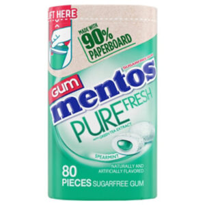 Mentos Pure Sugar Free Spearmint Gum - 80 Count