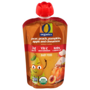 O Organics Baby Food Pear Peach Pumpkin Apple Cinnamon Pouch - 4 OZ