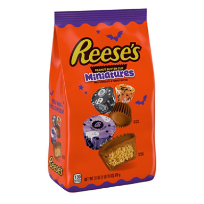 REESE'S Miniatures Milk Chocolate Peanut Butter Cups Halloween Candy Bag - 31 Oz