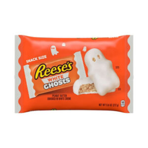 REESE'S White Creme Snack Size Peanut Butter Ghosts Halloween Candy Bag - 9.6 Oz