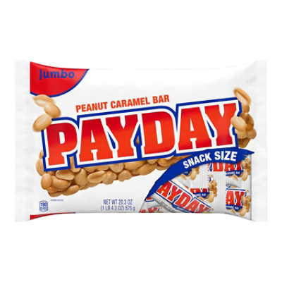 PAYDAY Peanut Caramel Snack Size Halloween Candy Jumbo Bag - 20.3 Oz