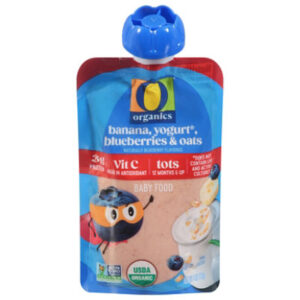 O Organics Baby Food Banana Yogurt Blueberries Oats Pouch - 4 OZ