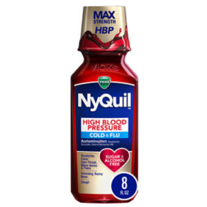 Vicks NyQuil High Blood Pressure Sugar and Alcohol Free Cold and Flu Liquid - 8 Fl. Oz.