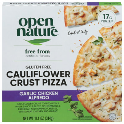 Open Nature Garlic Chicken Alfredo Califlower Crust Pizza - 11.1 Oz